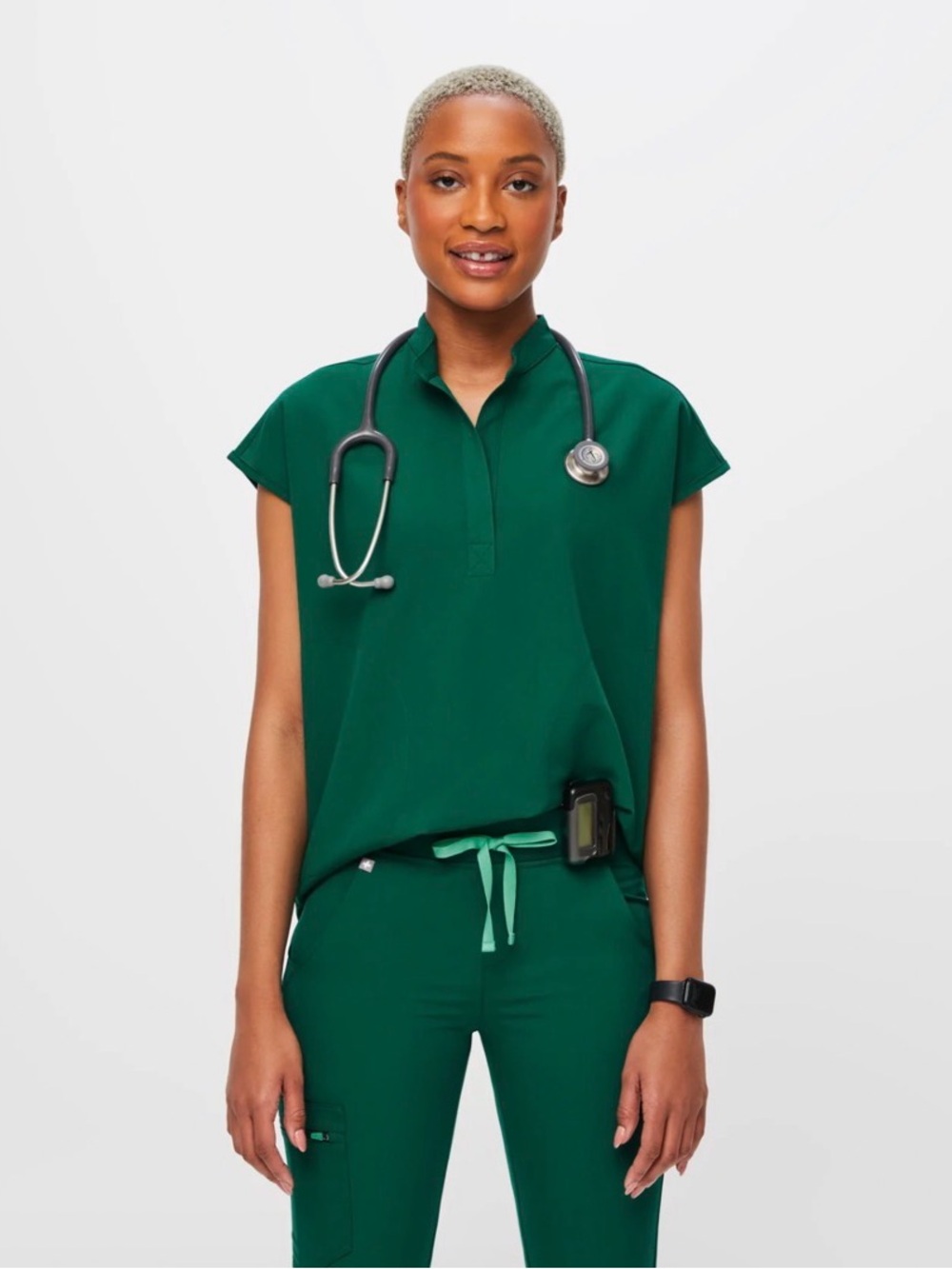 Hunter Green Rafaela - Oversized Scrub Top